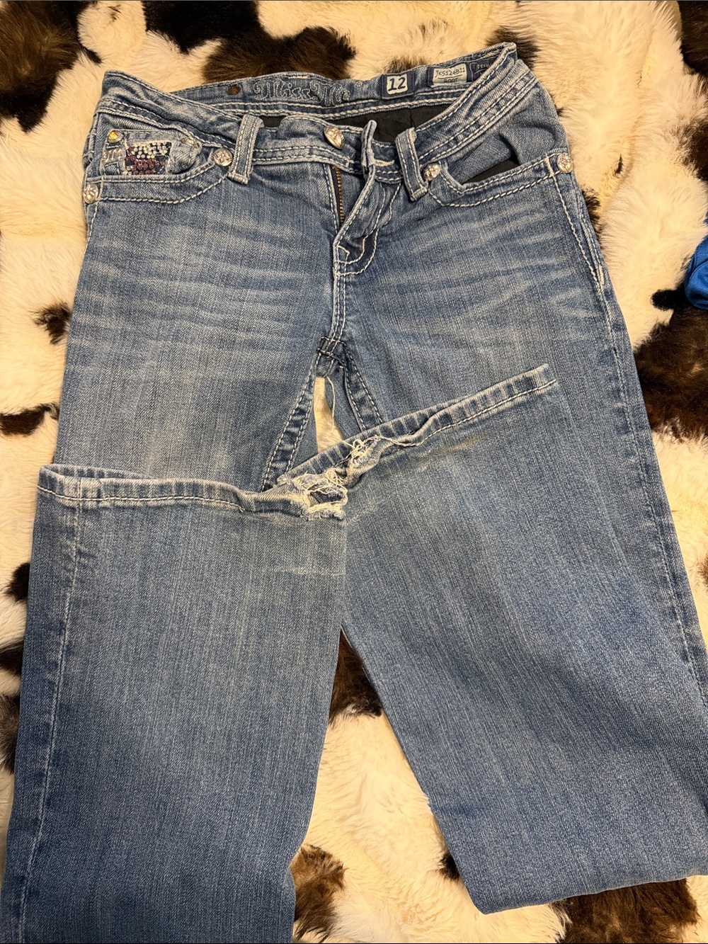 Miss Me Girls Boot Cut Jeans in Light Blue